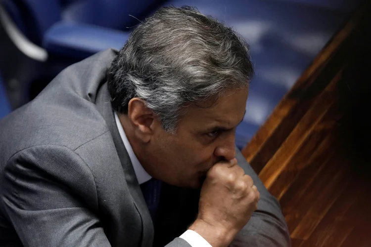 Aécio Neves retoma o mandato no Senado Federal em 18/10/2017 (Ueslei Marcelino/Reuters)