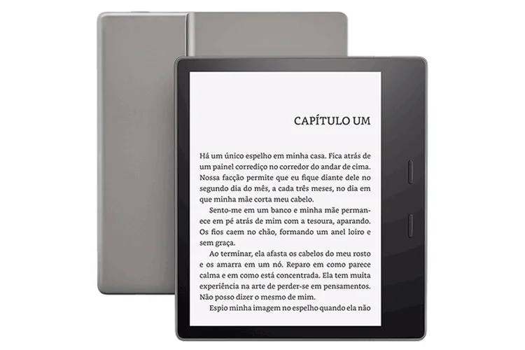 Kindle: Versão Oasis tem sensor de luminosidade e revestimento em metal (Amazon/Divulgação)