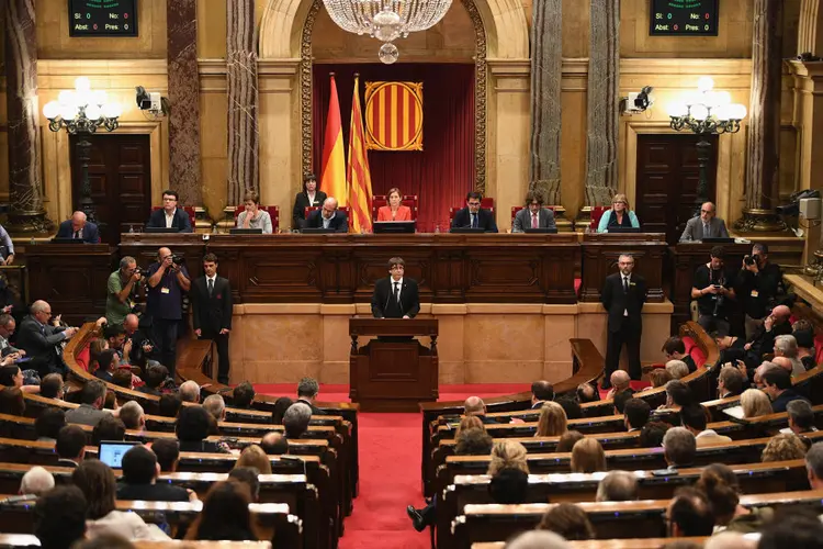 Parlamento da Catalunha: primeiro-ministro espanhol, Mariano Rajoy, reiterou mais cedo nesta terça que Puigdemont não pode ser candidato (David Ramos/Getty Images)