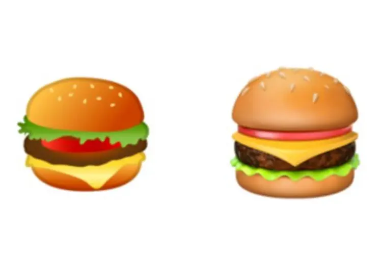 Emojis: a maioria dos usuários acredita que a ordem correta seja salada, queijo e carne (Twitter/Reprodução)