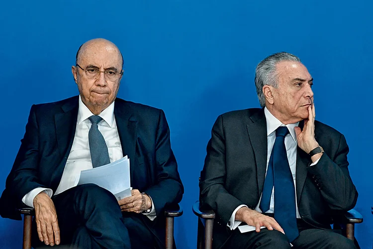 O ministro da Fazenda, Henrique Meirelles, e o presidente Michel Temer (Mateus BonomiI/AGIF/Estadão Conteúdo)