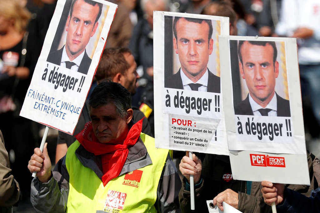 Macron enfrenta a fúria dos sindicatos e trabalhadores públicos