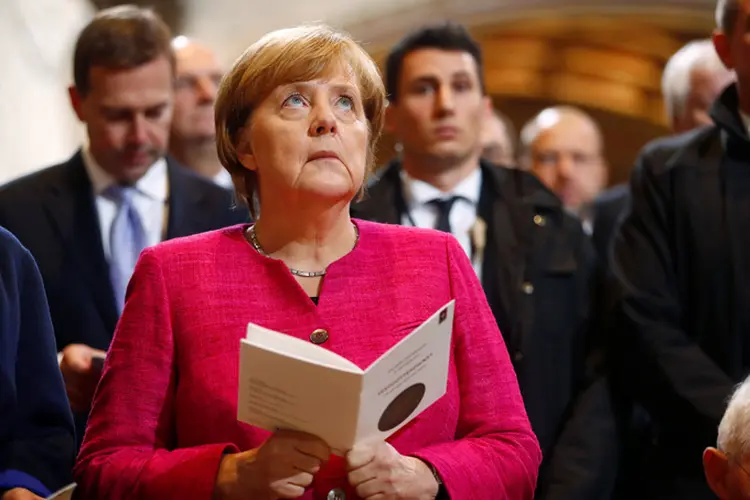 Merkel: caso os sociais-democratas rejeitem a proposta, a Alemanha seguirá em um impasse e sem governo (Hannibal Hanschke/Reuters)