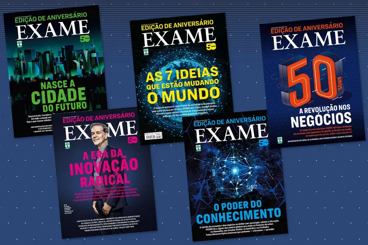 O que está mudando o mundo e os negócios: temas das cinco edições especiais dos 50 anos de EXAME (Reprodução/Exame)