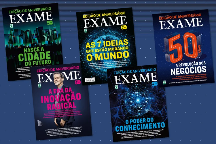 O que está mudando o mundo e os negócios: temas das cinco edições especiais dos 50 anos de EXAME (Reprodução/Exame)