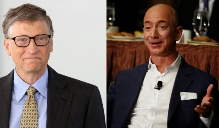 BEZOS X GATES: Empresários da tecnologia agora disputam mais de perto o posto de homem mais rico do mundo / Reuters e Getty Images