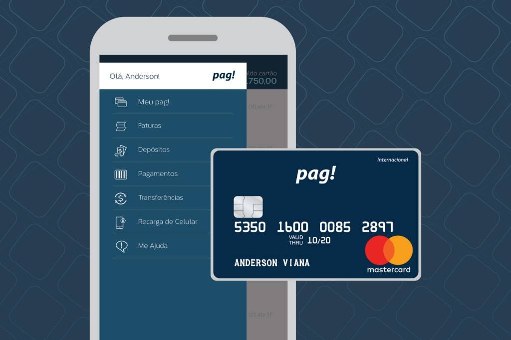 App MeuPag! e cartão de crédito da marca: sem anuidade e sem taxas para sacar o dinheiro. (Divulgação/Pag!)