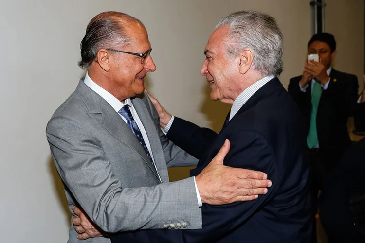 Alckmin e Temer: desconforto no Planalto foi provocado principalmente pelo fato de Alckmin dizer que, se dependesse dele, a sigla nem teria se aliado a Temer (Marcos Corrêa/PR/Agência Brasil/Agência Brasil)