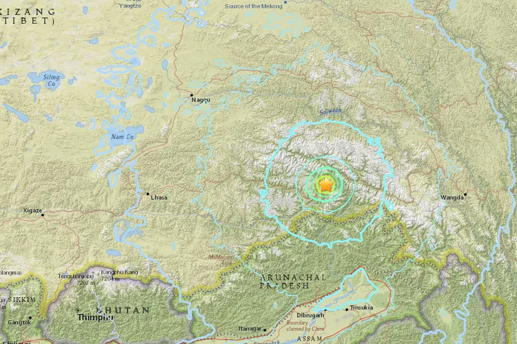 Terremoto na China (USGS/Reprodução)