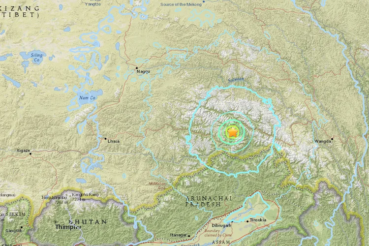 Terremoto na China (USGS/Reprodução)