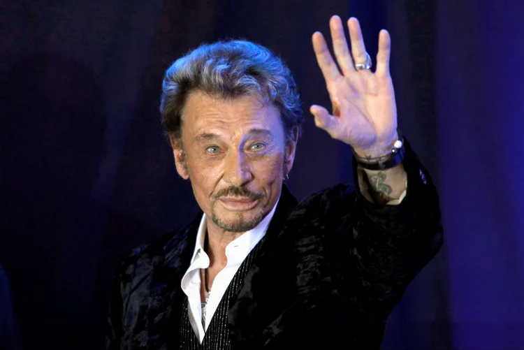 Johnny Hallyday: o cantor ganhou 18 discos de platina desde que lançou, em 1960, seu primeiro single e seu primeiro álbum (Charles Platiau/Reuters)