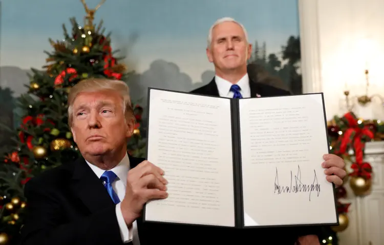 Trump reconhece Jerusalém como capital de Israel - 6 de dezembro de 2017.  REUTERS/Kevin Lamarque     (Kevin Lamarque/Reuters)