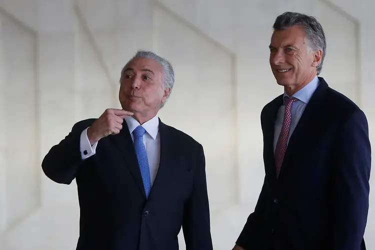 Temer e Macri: ao contrário da Argentina, o Brasil, segundo o Bradesco, tem uma situação "muito confortável" nas contas externas (Adriano Machado/Reuters)