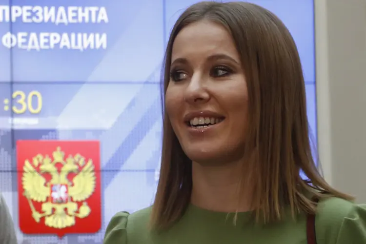 Ksenia Sobchak: "Contra todos", é o nome da campanha de Ksenia, que considera que sua missão nas eleições é aglutinar o voto de protesto (Sergei Karpukhin/Reuters)