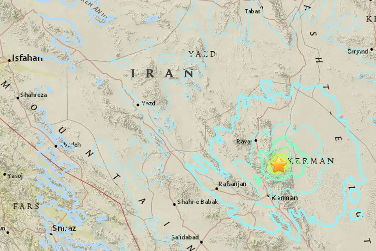 Terremoto: o tremor, inicialmente relatado como de magnitude 6,2, foi seguido por dezenas de pequenas réplicas (USGS/Reprodução)