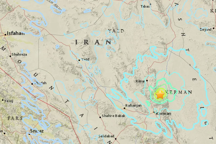 Terremoto: o tremor, inicialmente relatado como de magnitude 6,2, foi seguido por dezenas de pequenas réplicas (USGS/Reprodução)