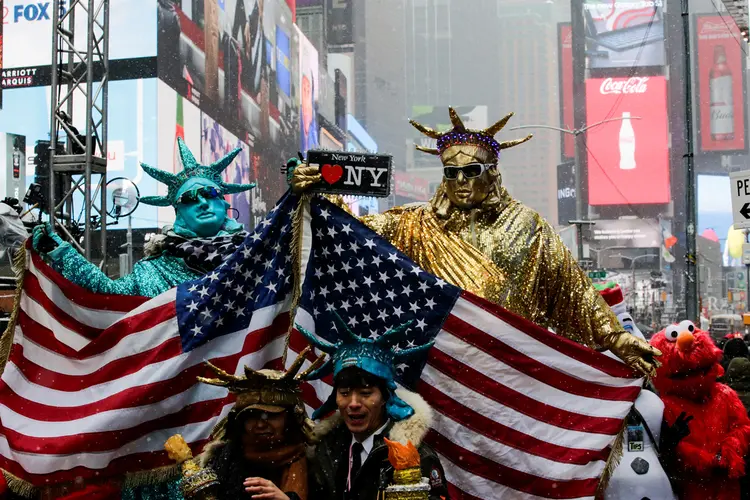 Nova York: festa no frio (Eduardo Munoz/Reuters)