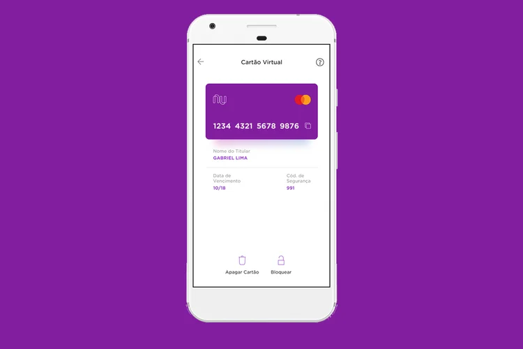 Cartão virtual do Nubank (Nubank/Divulgação)