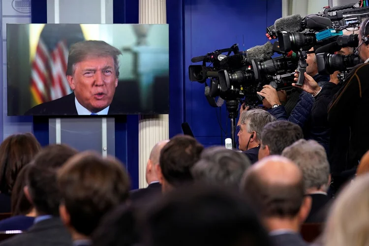 DONALD TRUMP: Relação do presidente americana com a imprensa tem histórico de insultos e xingamentos / Carlos Barria/Reuters
