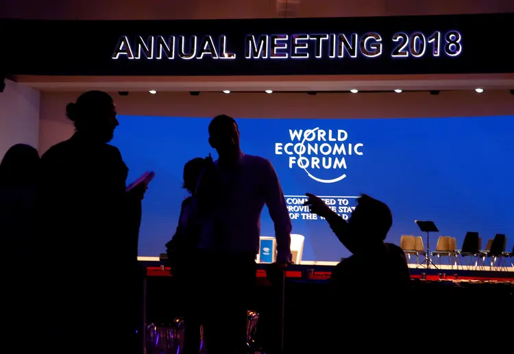 Fórum Econômico Mundial em Davos: o Fórum já começará nesta segunda-feira a aquecer os motores com a atualização das perspectivas econômicas do FMI (Denis Balibouse/Reuters)