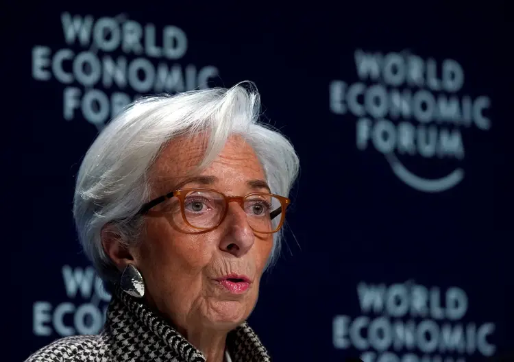 Christine Lagarde: "Nós apoiamos esses objetivos integralmente", declarou a diretora-gerente. Eles "protegeriam os mais vulneráveis da sociedade durante essa transição" (Denis Balibouse/Reuters)