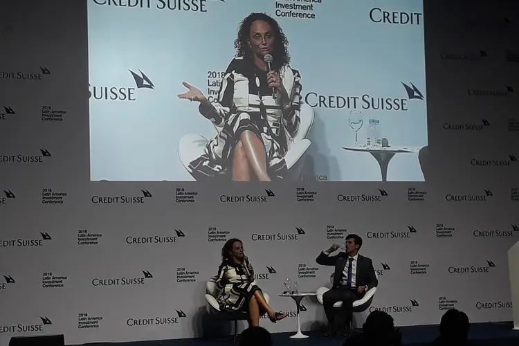 Economista Elena Landau em evento do Credit Suisse (31/01/2018) (João Pedro Caleiro/Site Exame)