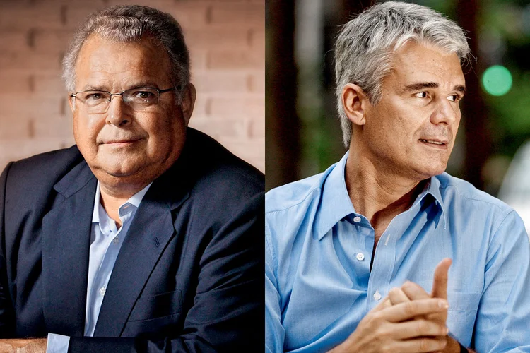 Os empresários Emilio Odebrecht e Bernardo Gradin: as ações da Braskem podem ser a moeda para resolver a briga societária entre as famílias (Caio Guatelli / Folhapress; Ernesto Rodrigues/Estadão Conteúdo)