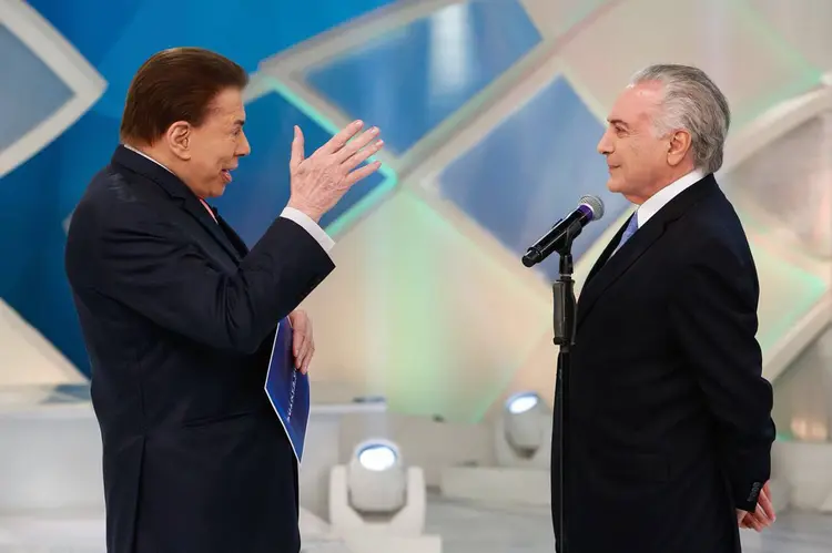 SILVIO SANTOS E MICHEL TEMER: presidente participou de programa de auditório no SBT no último domingo / Divulgação (SBT/Divulgação)