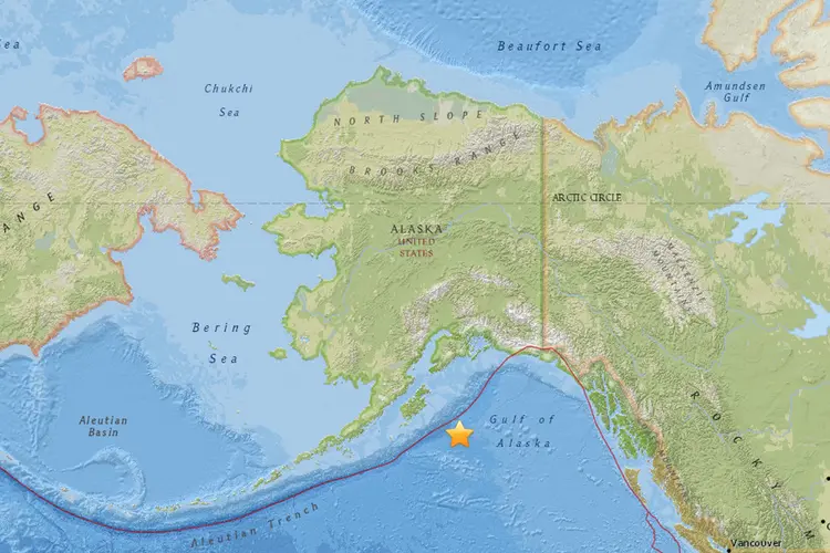 Terremoto: foram emitidos alertas de tsunami para partes do Alasca e do Canadá (USGS/Reprodução)