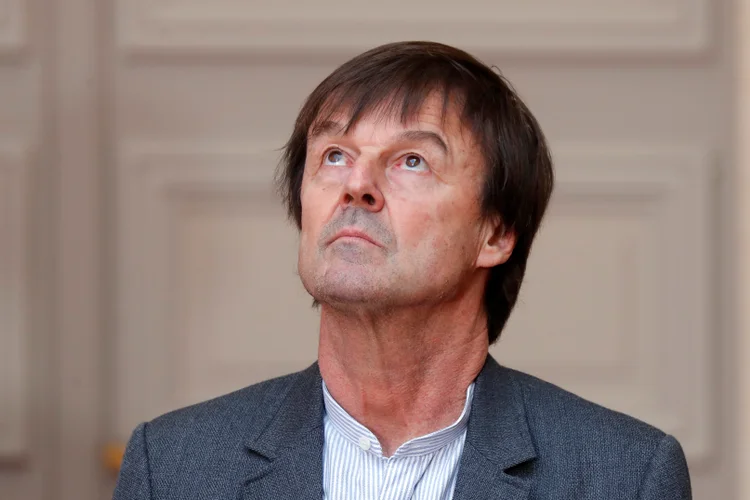 Ministro francês, Nicolas Hulot: ele admitiu a existência de uma denúncia apresentada em 2008 (Charles Platiau/Reuters)