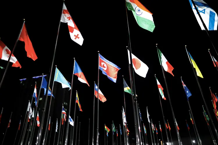 Bandeira da Coreia do Norte: vinte e dois atletas norte-coreanos participarão dos Jogos de Inverno (Kim Hong-Ji/Reuters)