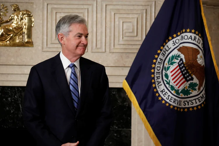 Imagem de arquivo de Jerome Powell: presidente do Federal Reserve diz que os juros estão "um pouco abaixo do tom" indicado apenas pequeno aumento (Aaron P. Bernstein/Reuters)