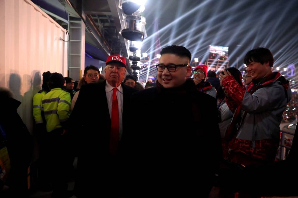 Sósias de Trump e Kim Jong Un são expulsos de estádio olímpico