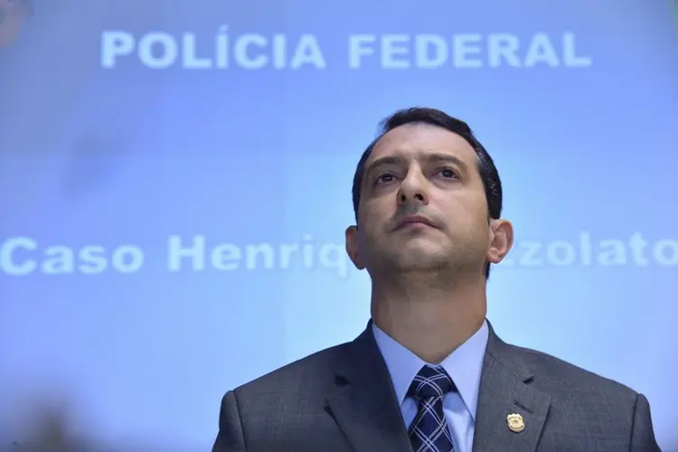 O delegado da Polícia Federal, Rogério Galloro, fala da prisão de Henrique Pizzolato em Maranello, na Itália (Valter Campanato/Agência Brasil) (Valter Campanato/Agência Brasil)