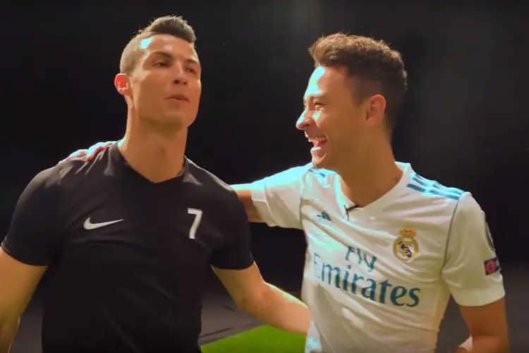 Cristiano Ronaldo e Fred, do Desimpedidos (Clear/Reprodução)