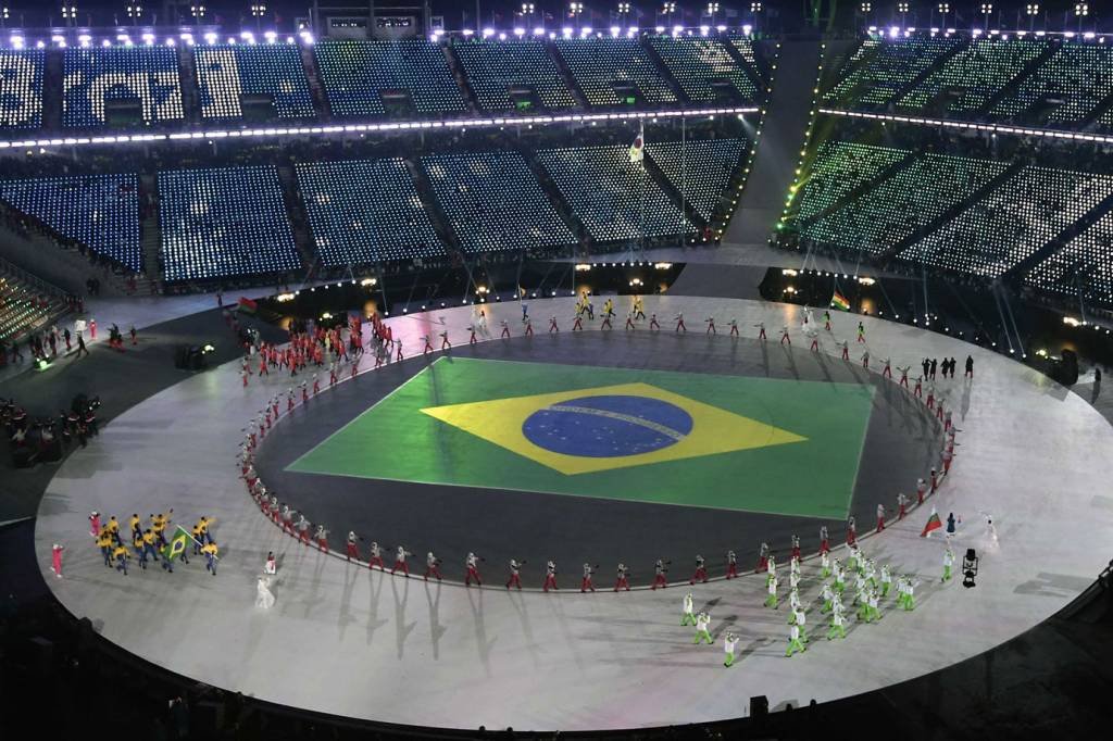 Pyeongchang 2018: time do Brasil na abertura das Olimpíadas de Inverno, dia 09/02/2018 (Toby Melville/Reuters)