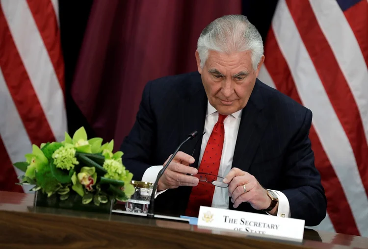 REX TILLERSON: Secretário de Estado foi demitido nesta terça-feira por Donald Trump, que indica Mike Pompeo, um republicano conservador, para o cargo / Yuri Gripas/Reuters (Yuri Gripas/Reuters)