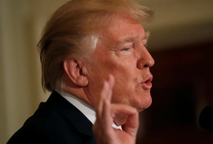 Trump: presidente advertiu à UE que se prepare para as tarifas, e afirmou que se Bruxelas tomar represálias se encarregará de ampliar as tarifas a outros produtos europeus (Leah Millis/Reuters)