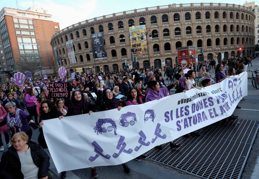 Quase 6 milhões de espanhóis apoiaram greve feminista