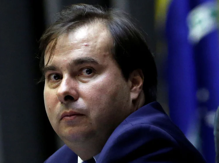 Rodrigo Maia: Nesta manhã, presidente em exercício recebeu a visita do governador eleito do Distrito Federal, Ibaneis Rocha (MDB) (Adriano Machado/Reuters)