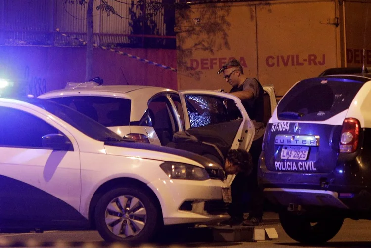 Cena do assassinato da vereadora Marielle Franco, no Rio de Janeiro (Ricardo Moraes/Reuters)