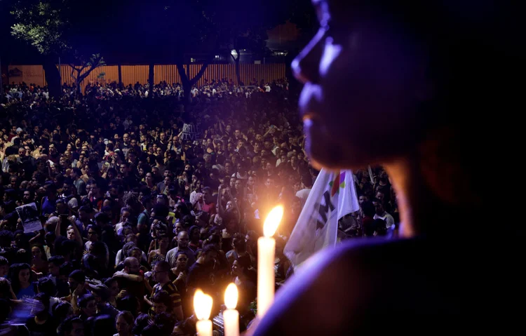 Marielle: vigília em protesto pelo assassinato da vereadora (Ricardo Moraes/Reuters)