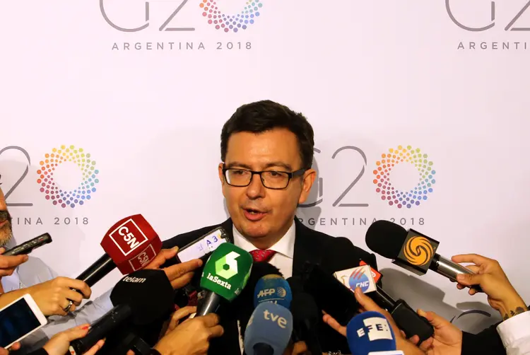 Roman Escolano, ministro da Economia da Espanha, na reunião do G20, dia 20/03/2018 (Marcos Brindicci/Reuters)
