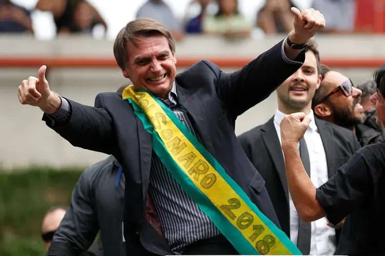 Bolsonaro: pré-candidato à Presidência da República chegou na tarde desta quarta-feira, 4, para o protesto (Rodolfo Buhrer/Reuters)