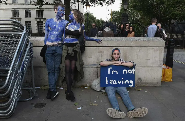 BREXIT: joven britânicos protestam após referendo que decidiu pela saída do Reino Unido da União Europeia (Mary Turner/Getty Images)