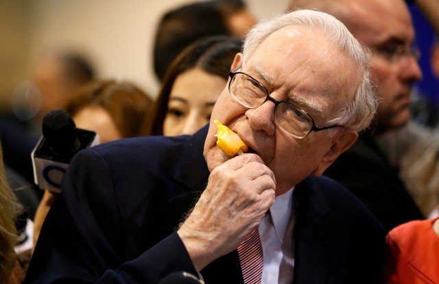 Warren Buffett enjoys an ice cream treat from Dairy Queen in Omaha