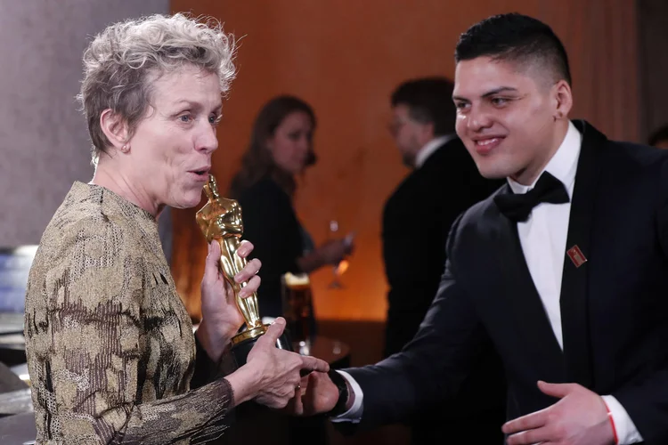 Frances McDormand: ela levou o prêmio de melhor atriz por sua atuação em Três Anúncios Para Um Crime (Mario Anzuoni/Reuters)