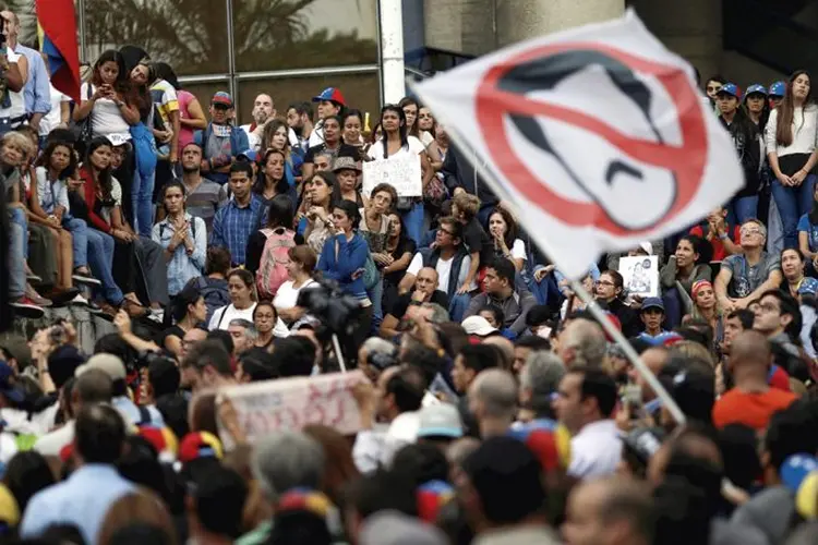 Protesto contra Nicolás Maduro, em Caracas (Ueslei Marcelino/Reuters) (Ueslei Marcelino/Reuters)