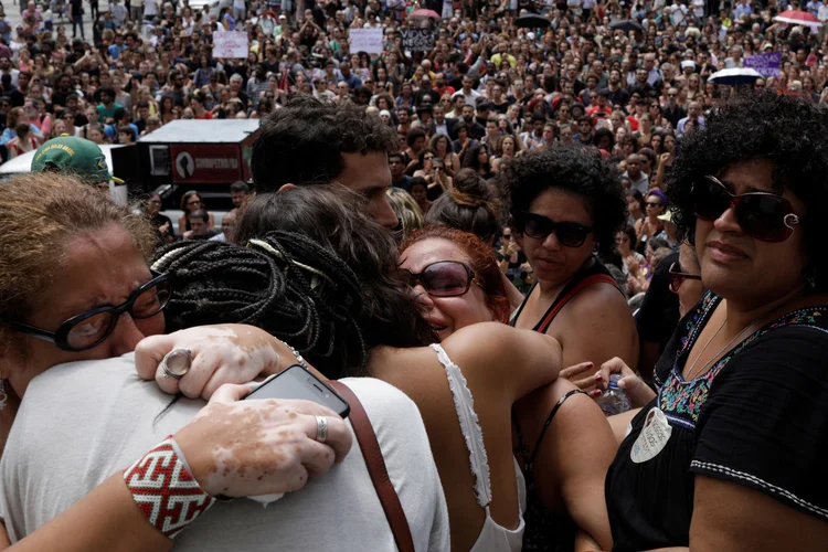 Protesto no Rio de Janeiro contra assassinato de Marielle Franco (Ricardo Moraes/Reuters)