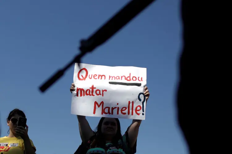 Marielle: protesto contra o assassinato da vereadora (Ricardo Moraes/Reuters)